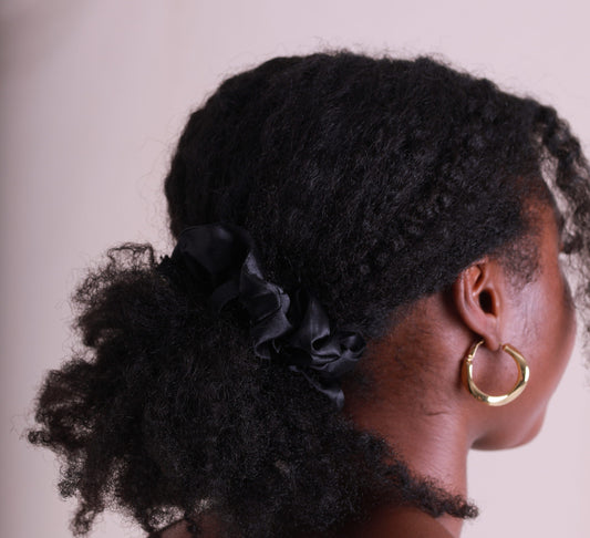 XXL Satin Scrunchies - Black