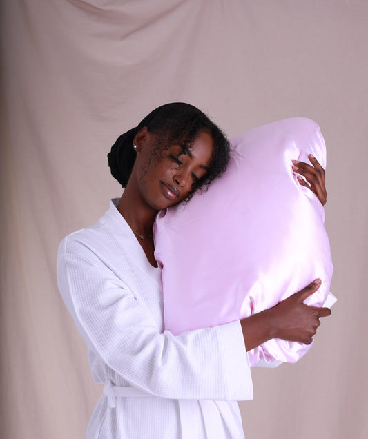 Pink Lilac Reversible Satin Pillowcase