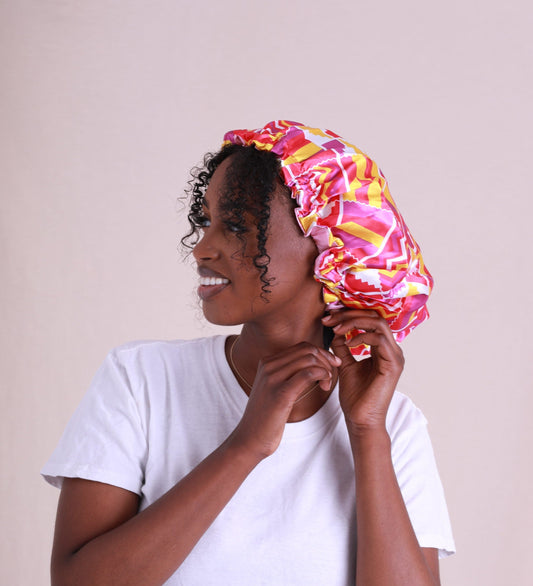 Kente Reversible Satin Bonnets