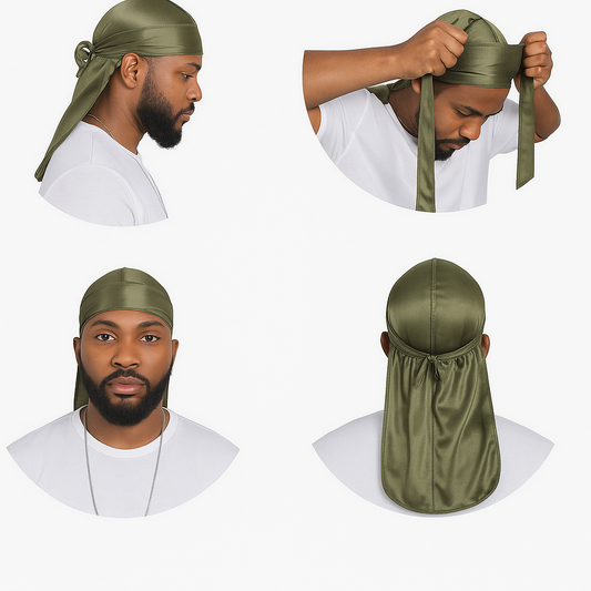 Army Green 100% premium Satin Durag