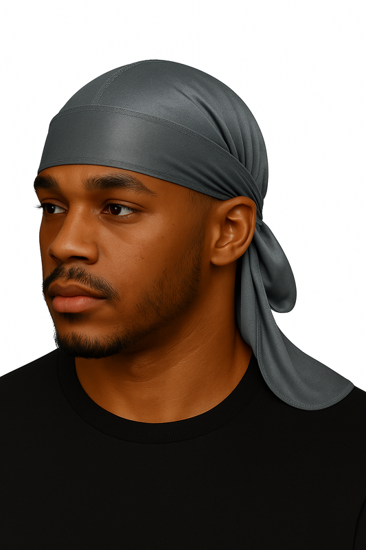 Metal grey 100% premium Satin Durag