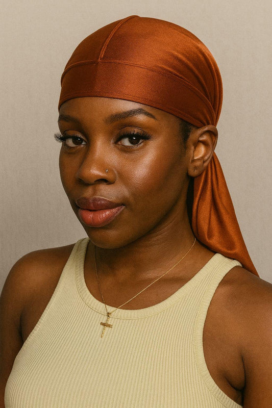 Burnt Orange 100% premium Satin Durag