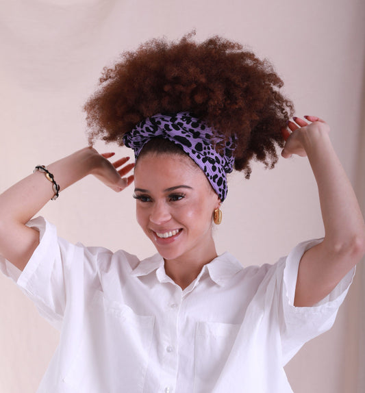 Grape Leopard Headwrap